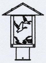 Arroyo Craftsman TRP-9GSGW-BK - 9" timber ridge post mount with goose filigree