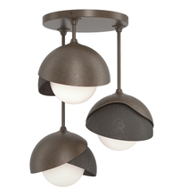 Hubbardton Forge 121374-SKT-05-07-GG0711 - Brooklyn 3-Light Double Shade Semi-Flush