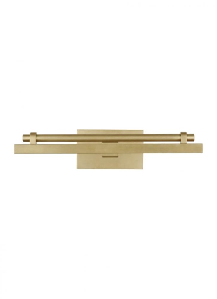 The Kal 12-inch Damp Rated 1-Light Integrated Dimmable LED Picture Light in Natural Brass