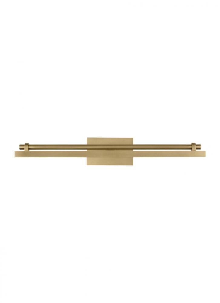 The Kal 18-inch Damp Rated 1-Light Integrated Dimmable LED Picture Light in Natural Brass