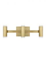 Visual Comfort & Co. Modern Collection 700BCDBS3HNB-LED930-277 - Dobson II Contemporary dimmable LED 3-Light Natural Brass/Gold Colored finish Bath