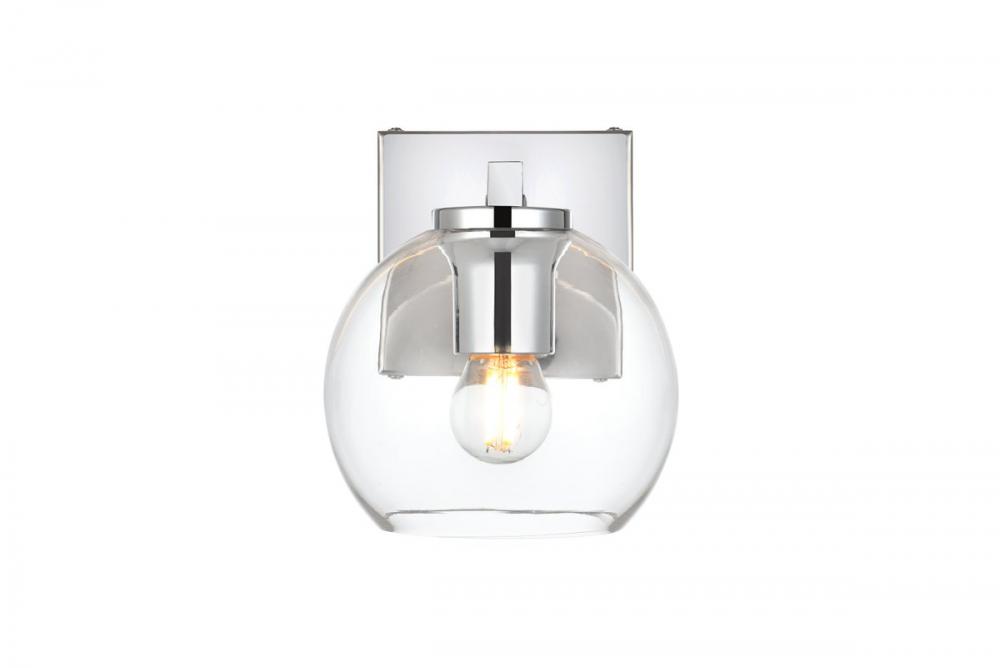 Juelz 1 Light Chrome and Clear Bath Sconce