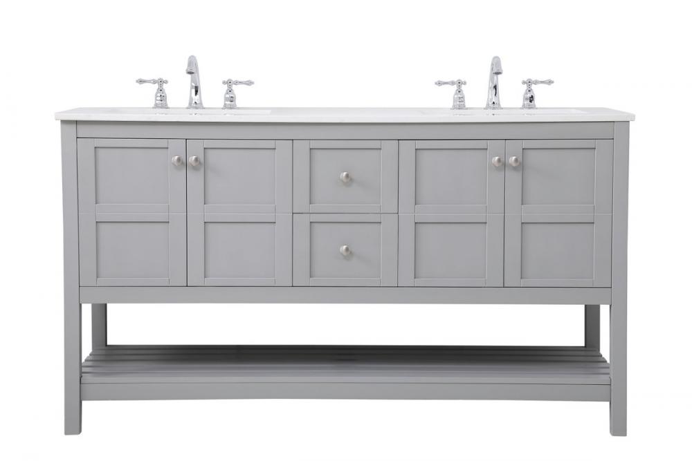 60 Inch Single Bathroom Vanity in Gray