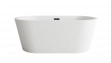 Elegant BT30759GW-MBK - Bathtub 59.1 x 29.5 x 22.8 Glossy White