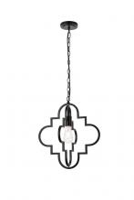 Elegant LD7063D16BK - Sandara 1 Light Pendant in Black