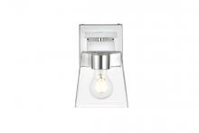 Elegant LD7312W5CH - Merrick 1 Light Chrome and Clear Bath Sconce