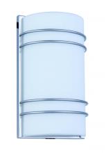 Elegant LDVL4100 - LED Vanity L:7.4 W:3.9 H:12.3 11w 1000lm 3000k Frosted White and Nickel Finish Glass Lens
