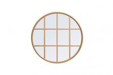 Elegant MR632828BR - Metal Windowpane Mirror 28 Inchx28 Inch in Brass