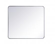 Elegant MR803640S - Soft Corner Metal Rectangular Mirror 36x40 Inch in Silver