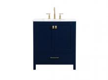 Elegant VF18830BL - 30 Inch Single Bathroom Vanity in Blue