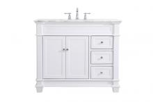 Elegant VF50042WH - 42 Inch Single Bathroom Vanity Set in White