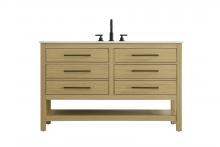 Elegant VF60560MHB - Vanity Cabinet 4DW 60"W x 22"D x 34"H Honey Brown