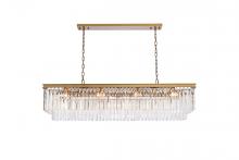 Elegant 1202D60SG/RC - Sydney 60 Inch Rectangle Crystal Chandelier in Satin Gold