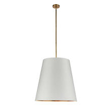 Alora Lighting PD311025VBWG - Calor 25-in Vintage Brass/White Linen With Gold Parchment 3 Lights Pendant