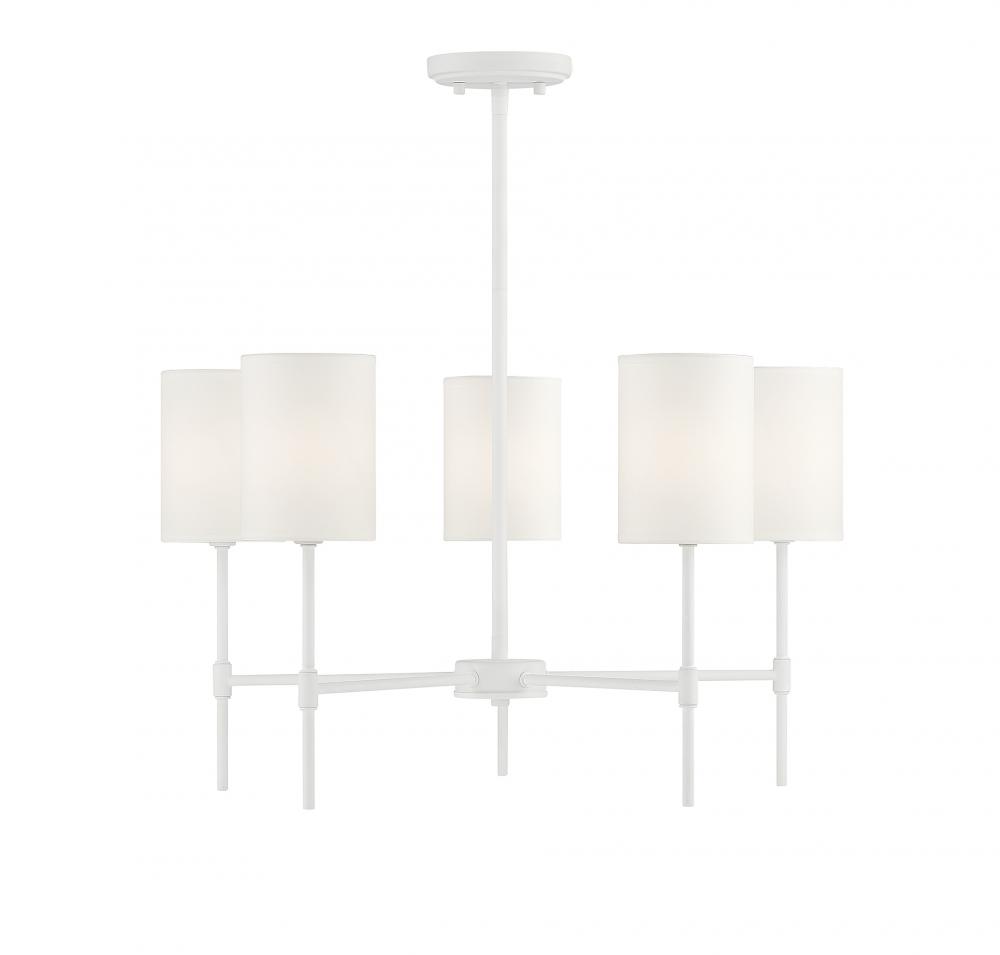 5-Light Chandelier in Bisque White