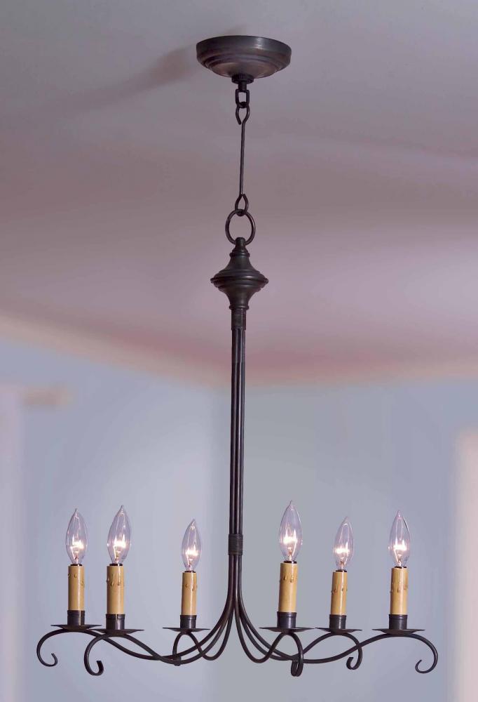 Hanging S-Arms With Curl Dark Brass 6 Candelabra Sockets