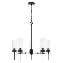 Austin Allen & Co. AA1017MB - 5-Light Chandelier in Matte Black with Clear Glass