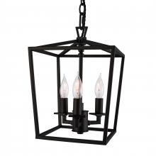 ELK Home 1084-MB-NG - Cage 8.5&#39;&#39; Wide 3-Light Pendant - Matte Black