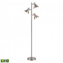 ELK Home S019-7279-LED - Loman 65'' High 3-Light Floor Lamp - Satin Nickel - Includes LED Bulbs