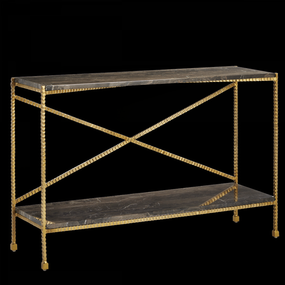 Flying Marble Gold Console Table