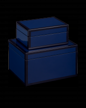 Currey 1200-0905 - Navy Lacquer Box Set of 2